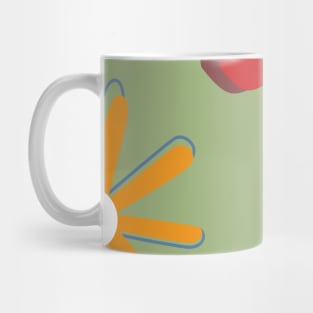 Green abstract floral and fruity pattern Mug